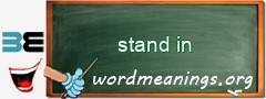 WordMeaning blackboard for stand in